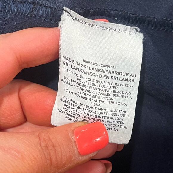 Nike Pro Warm Dri-Fit 7/8 Training Leggings Mid Rise Obsidian Blue Size M - Picture 6 of 8